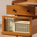 Solid Wood Glass Door Bedside Table - image 3