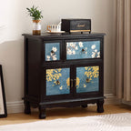 Painted Nightstand Solid Wood Bedside Table - 2x Black - image 0