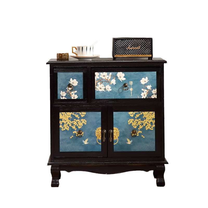 Painted Nightstand Solid Wood Bedside Table - image 1