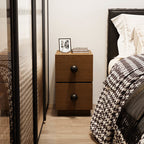 Ultra-narrow Nightstand Simple Storage Cabinet - 2x Caramel - image 0