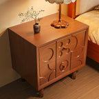 Carved Solid Wood Bedside Table - image 7