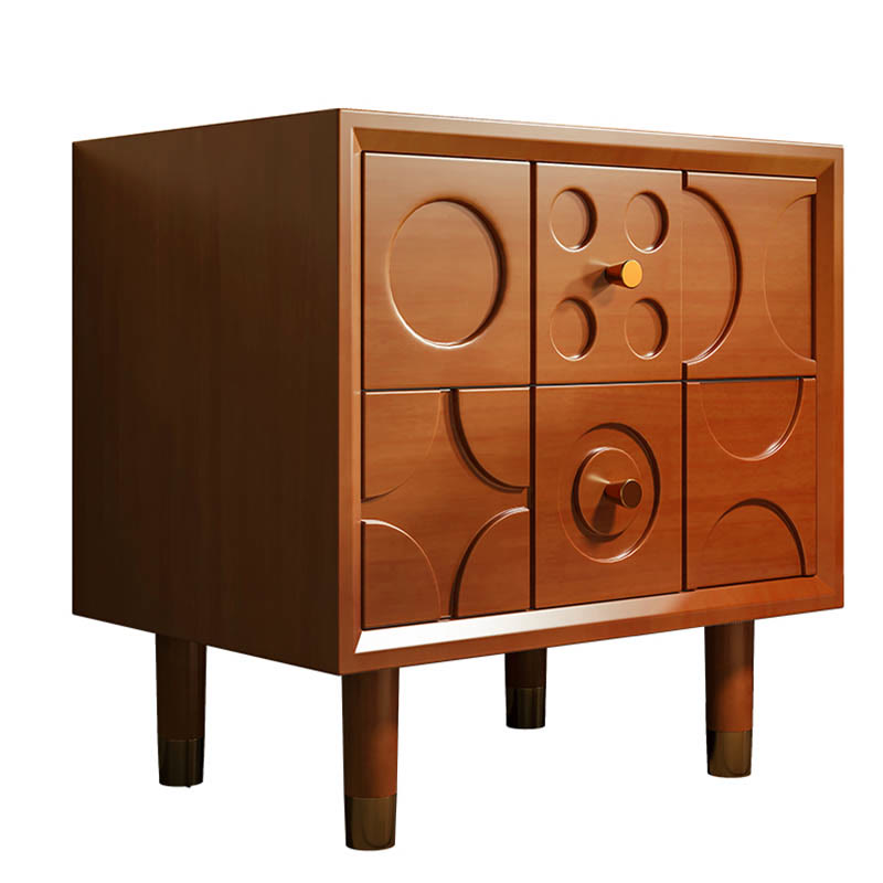 Carved Solid Wood Bedside Table - image 6
