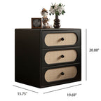 Rattan Nightstand Solid Wood Bedside Table - image 6