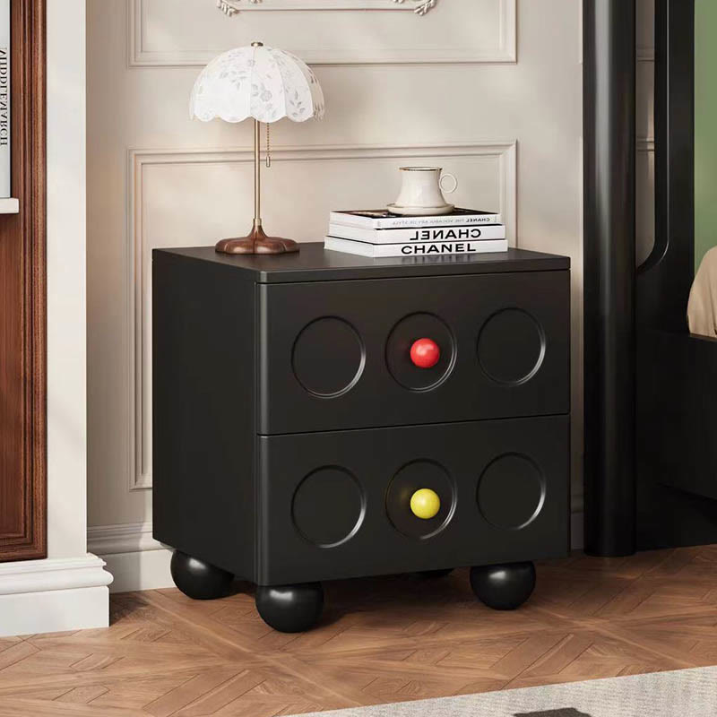 Mid-Century Solid Wood Nightstand Painted Storage Cabinet - image 6