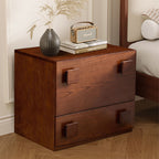 Mid-Century Nightstand Simple Bedside Cabinet - 2x Coffee - image 0
