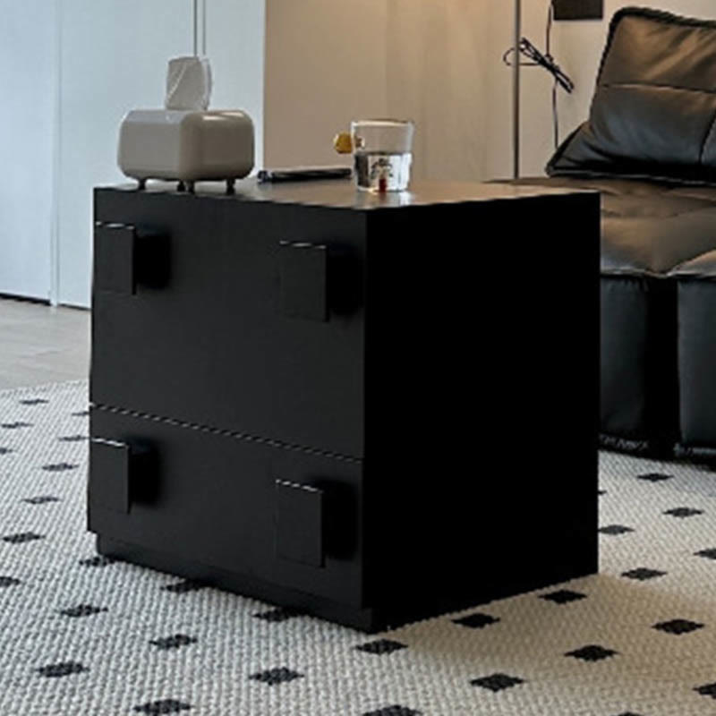 Mid-Century Nightstand Simple Bedside Cabinet - 2x Black - image 8