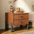 Natural Solid Wood Nightstand - 2x Khaki - image 0