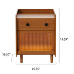 Solid Wood Glass Door Bedside Table - image 7