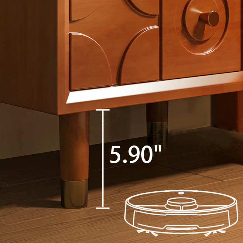 Carved Solid Wood Bedside Table - image 10