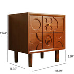 Carved Solid Wood Bedside Table - image 13