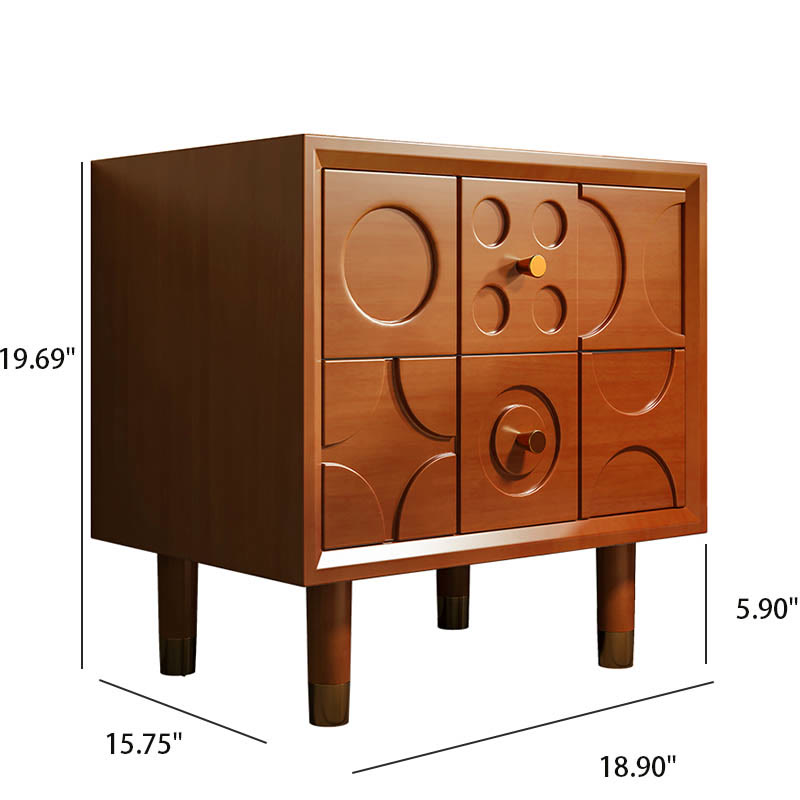Carved Solid Wood Bedside Table - image 13