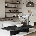 Simple Square Ash Wood Tea Table - Black - image 0