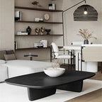 Simple Square Ash Wood Tea Table - Black - image 0