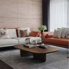 Simple Square Ash Wood Tea Table - Walnut - image 7