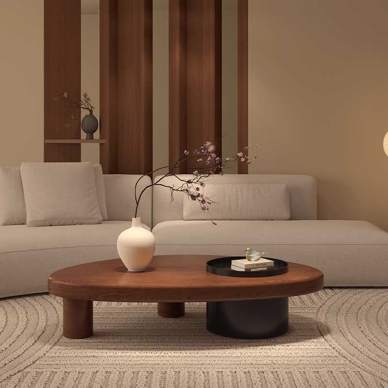 Log Living Room Coffee Table - Walnut - image 2