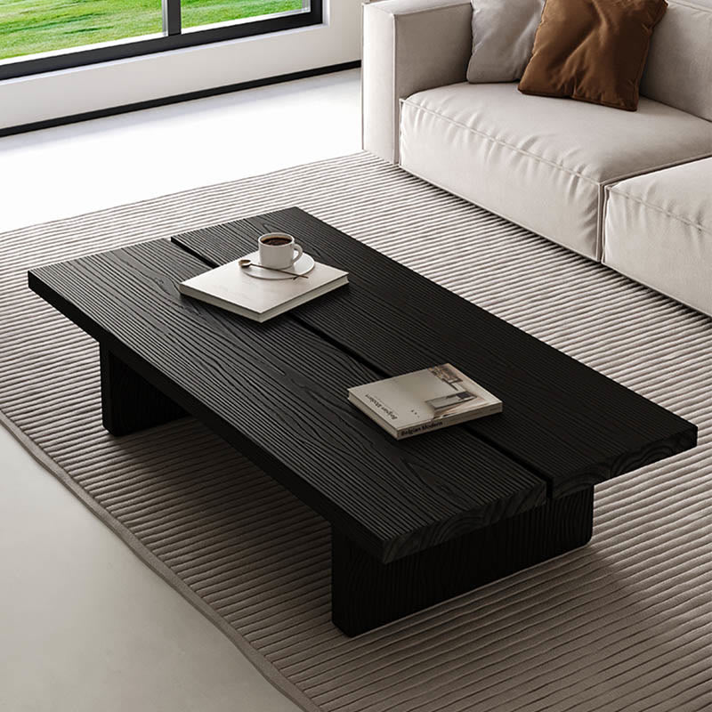 Rectangular Modern Solid Wood Coffee Table - Black - image 0