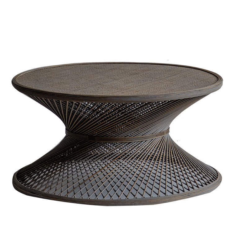 Rattan Round Wood Coffee Table