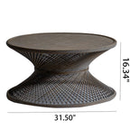 Rattan Round Wood Coffee Table - image 7