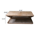 Retro Bamboo Solid Wood Coffee Table - image 6