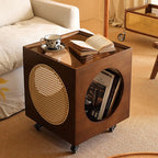 Movable Rattan Wood Coffee Table - Caramel - image 2