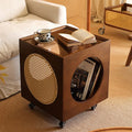 Movable Rattan Wood Coffee Table