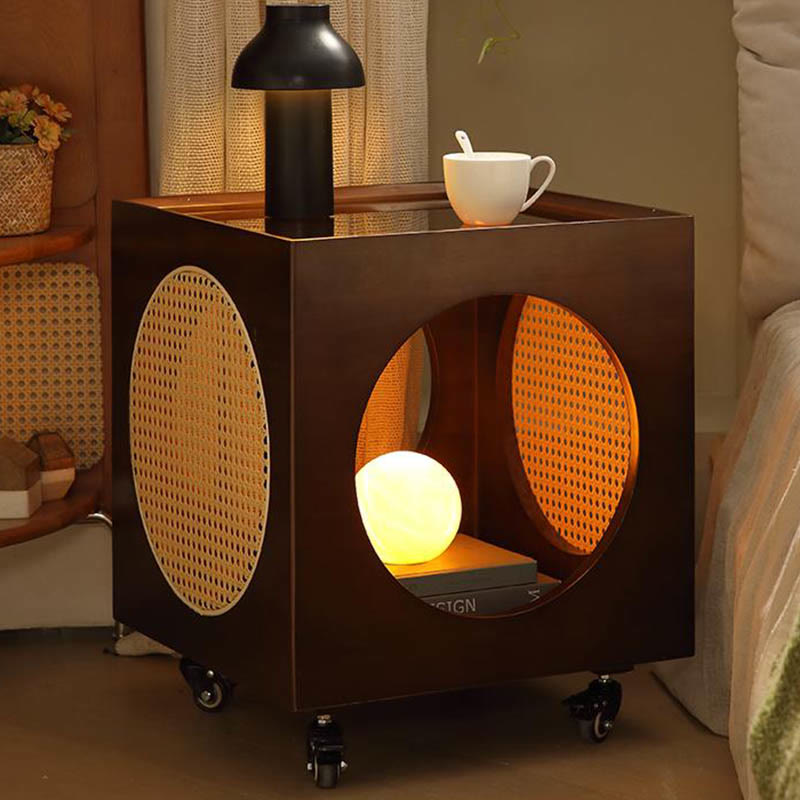 Movable Rattan Wood Coffee Table - image 0