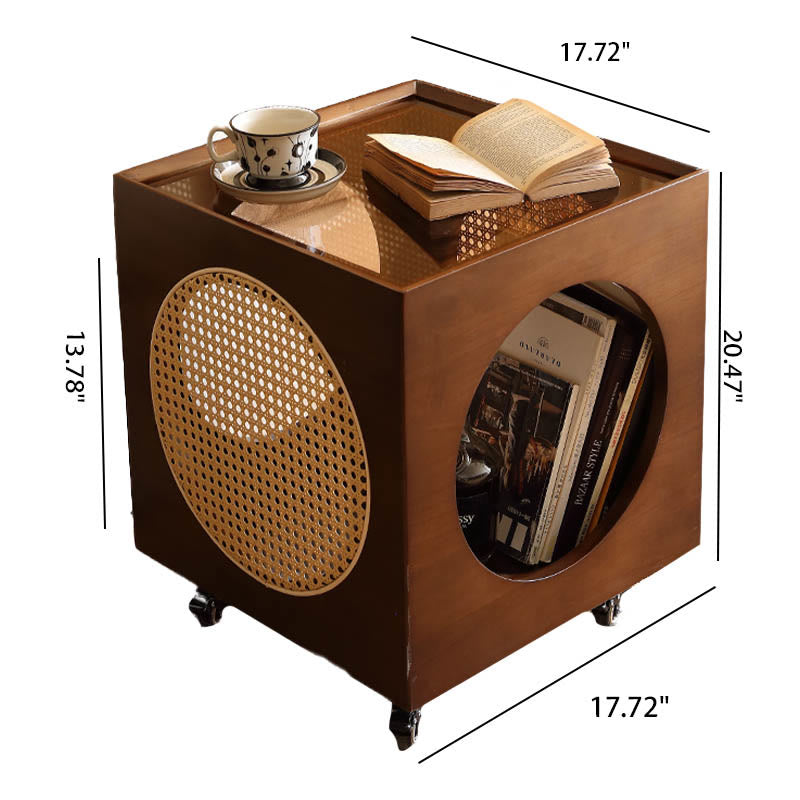 Movable Rattan Wood Coffee Table - image 7