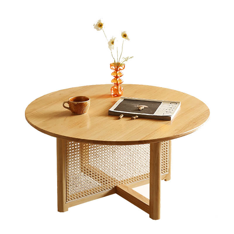 Rattan Mid-century Round Coffee Table - image 1