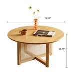 Rattan Mid-century Round Coffee Table - image 7