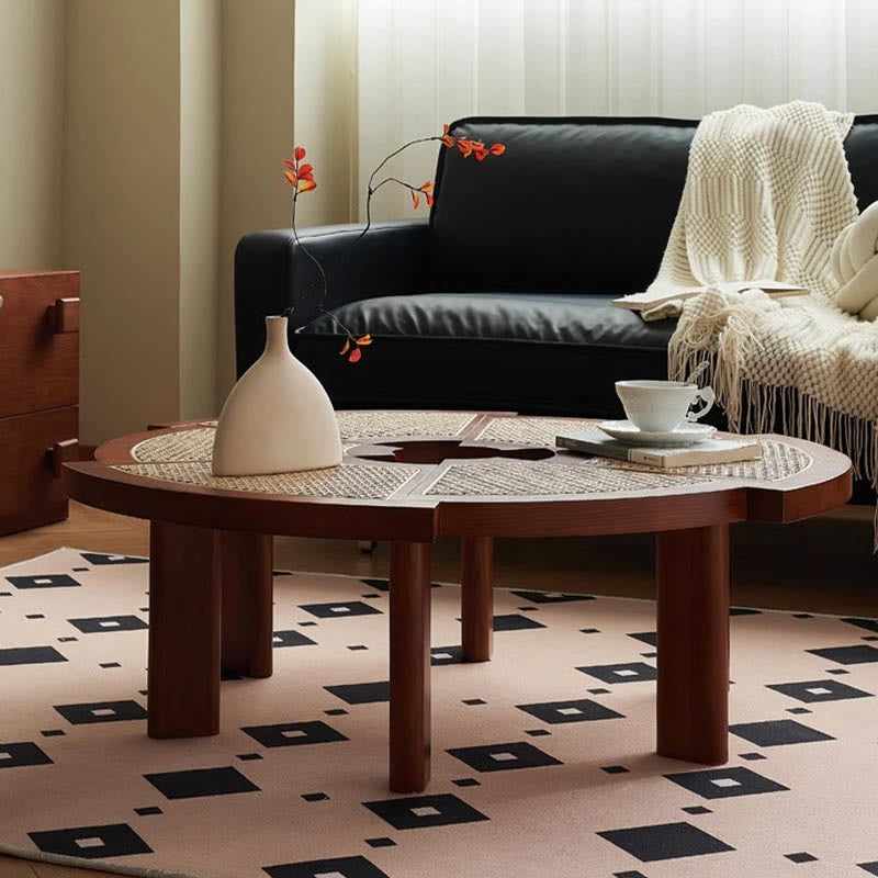 Special-shaped Rattan Round Coffee Table