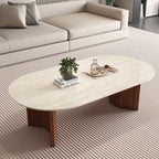 Slate Oval Walnut Coffee Table - Walnut - image 0