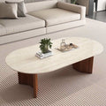 Iffhome Slate Oval Walnut Coffee Table - Walnut - image 0