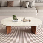 Slate Oval Walnut Coffee Table - image 2