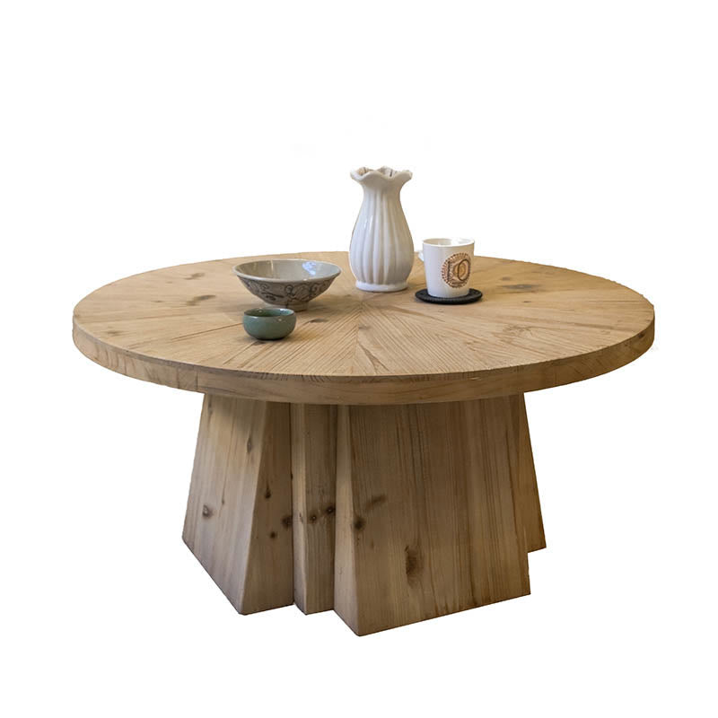Mid-Century Classic Solid Wood Round Coffee Table - image 1