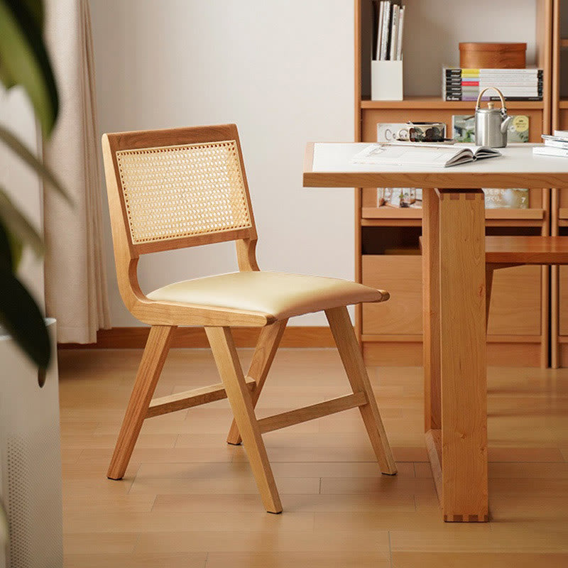 2x/4x/6x Mid-Century Rattan Farmhouse Dining Chairs - A - 6x Chairs - image 0