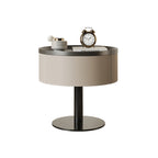 Saddle Leather Round Bedroom Bedside Table - image 2