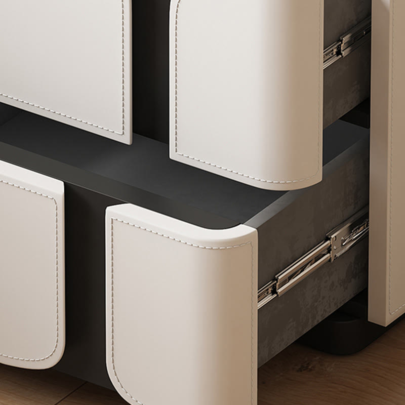 Saddle Leather Rectangle Bedroom Storage Cabinet - image 8