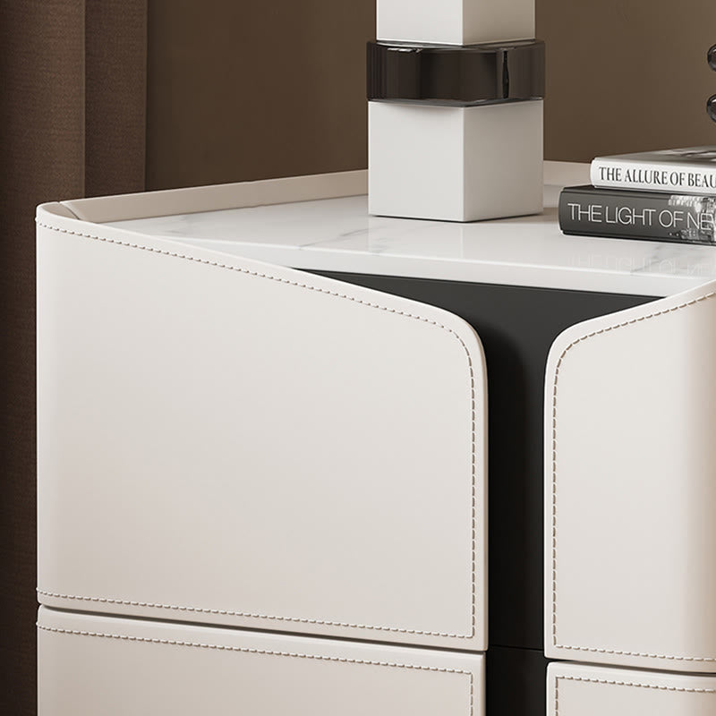 Saddle Leather Rectangle Bedroom Storage Cabinet - image 9