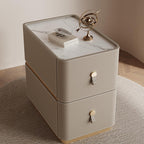 Saddle Leather Modern Narrow Bedside Cabinet - image 4
