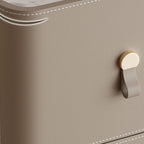 Saddle Leather Modern Narrow Bedside Cabinet - image 8