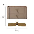 Saddle Leather Nightstand Simple Storage Cabinet  - image 6