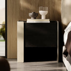 Saddle Leather Double Door Bedside Table - image 2