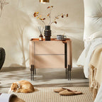 Saddle Leather Bedside Table Camel Nightstand - image 3