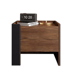 Saddle Leather Storage Cabinet Mid-century Nightstand - image 1