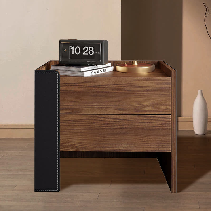 Saddle Leather Storage Cabinet Mid-century Nightstand - 2x Style B - image 3