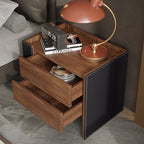 Saddle Leather Storage Cabinet Mid-century Nightstand - image 5