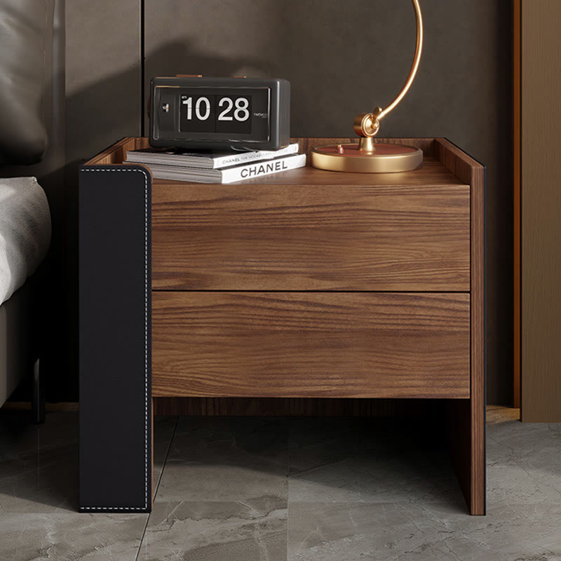 Saddle Leather Storage Cabinet Mid-century Nightstand - image 4