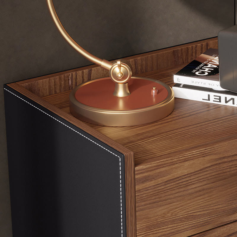 Saddle Leather Storage Cabinet Mid-century Nightstand - image 6