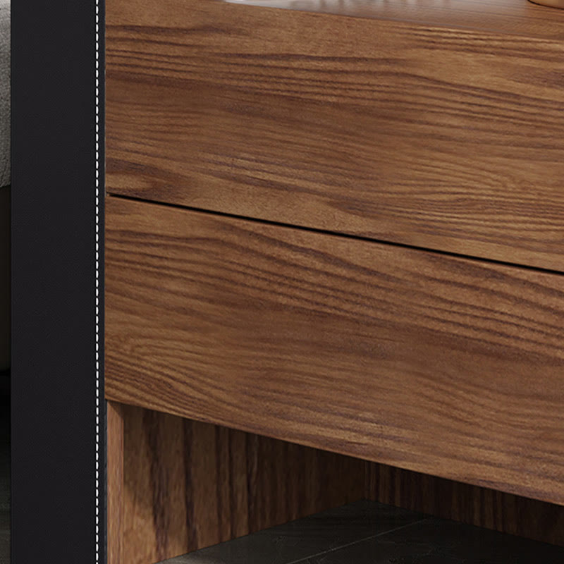Saddle Leather Storage Cabinet Mid-century Nightstand - image 8