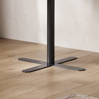 Cross Base Nightstand Saddle Leather Bedside Table - image 7